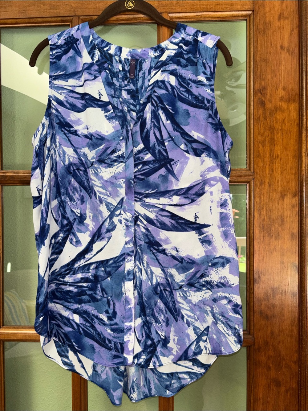 NYDJ Blue & Lavender Abstract Print Sleeveless Top sz M